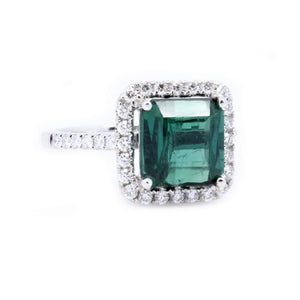Mint Green Tourmaline & Diamond Ring - Johnny Jewelry