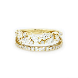 Stackable Marquise & Round Diamond Split Band