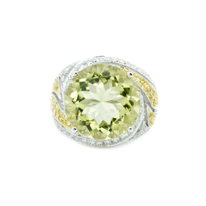 Soleil Lemon Quartz & Yellow Sapphire, Diamond Ring