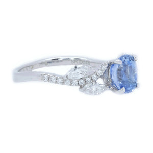 Gardenia Pastel Blue Sapphire & Diamond Ring