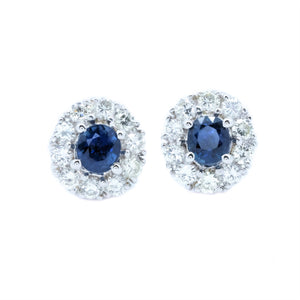 Classic Sapphire & Diamond Earrings