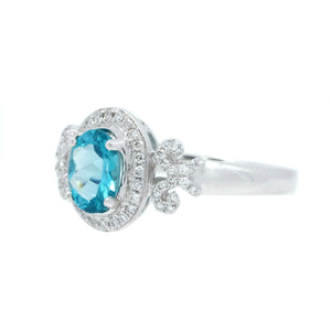 Vintage Style Apatite & Diamond Ring