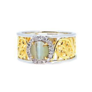 Chrysoberyl Cat's Eye & Diamond Ring