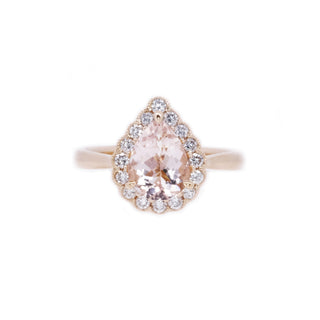 Gatsby Teardrop Morganite & Diamond Ring