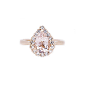 Gatsby Teardrop Morganite & Diamond Ring