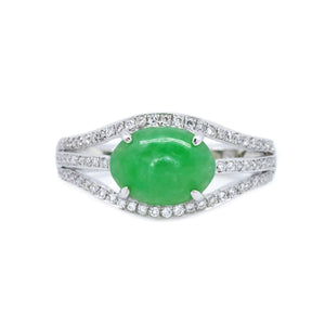 Eyelet Jade & Pave Diamond Ring