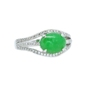 Eyelet Jade & Pave Diamond Ring