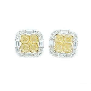 Fancy Yellow Diamond Earrings With Jackets