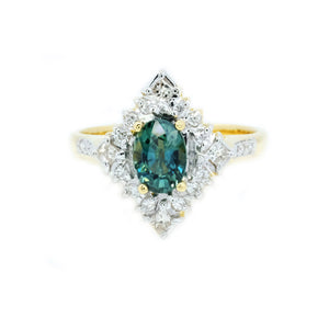 Parti Color Sapphire & Diamond Ring