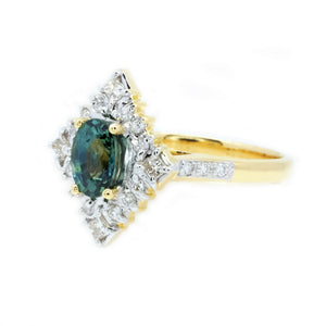 Parti Color Sapphire & Diamond Ring