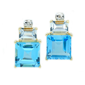 Ocean Aquamarine & Blue Topaz Earrings