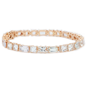 White Sapphire & Diamond Eternity Bracelet
