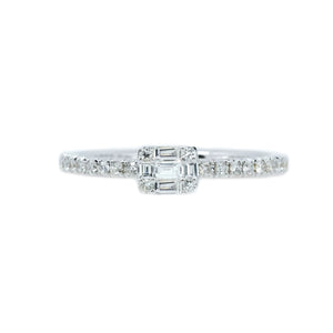 Stackable Baguette & Round Diamond Ring