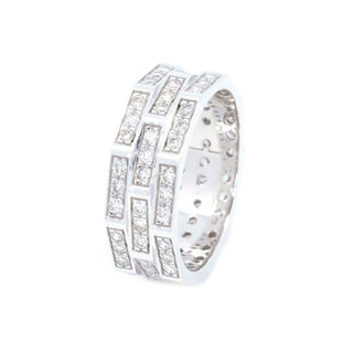 Three Row Puzzle Diamond Eternity Band