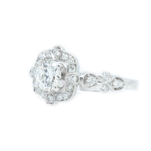 Victorian Style Diamond Halo Ring