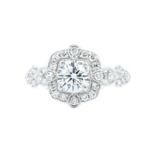 Victorian Style Diamond Halo Ring