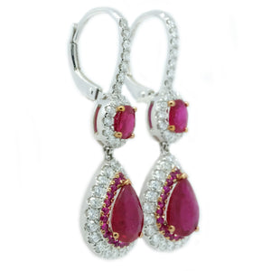 Diva Ruby & Diamond Drop Earrings - Johnny Jewelry