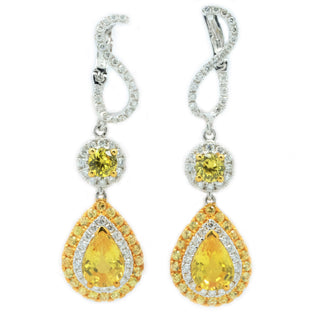 Diva Yellow Sapphire & Diamond Drop Earrings - Johnny Jewelry