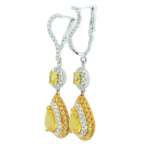 Diva Yellow Sapphire & Diamond Drop Earrings - Johnny Jewelry