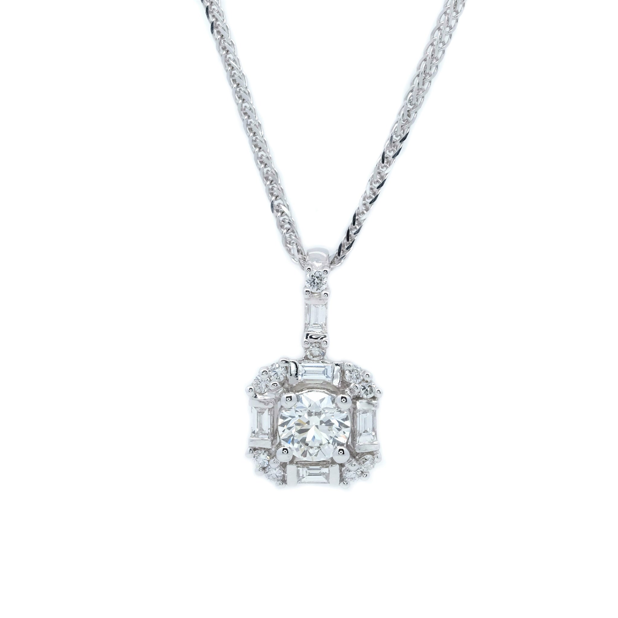 Art Deco Diamond Halo Pendant — Isadoras Antique Jewelry