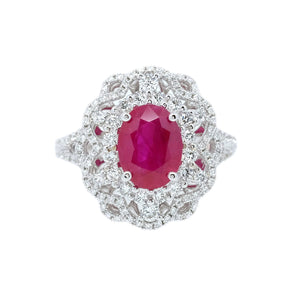 Lacy Ruby & Diamond Ring - Johnny Jewelry