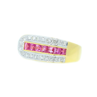 Pink Sapphire & Diamond Pinky Ring