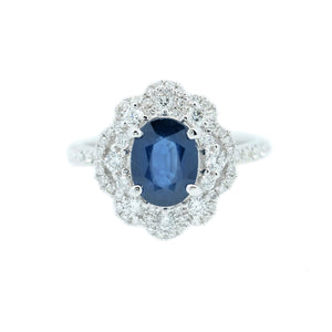 Lacy Sapphire & Diamond Ring - Johnny Jewelry