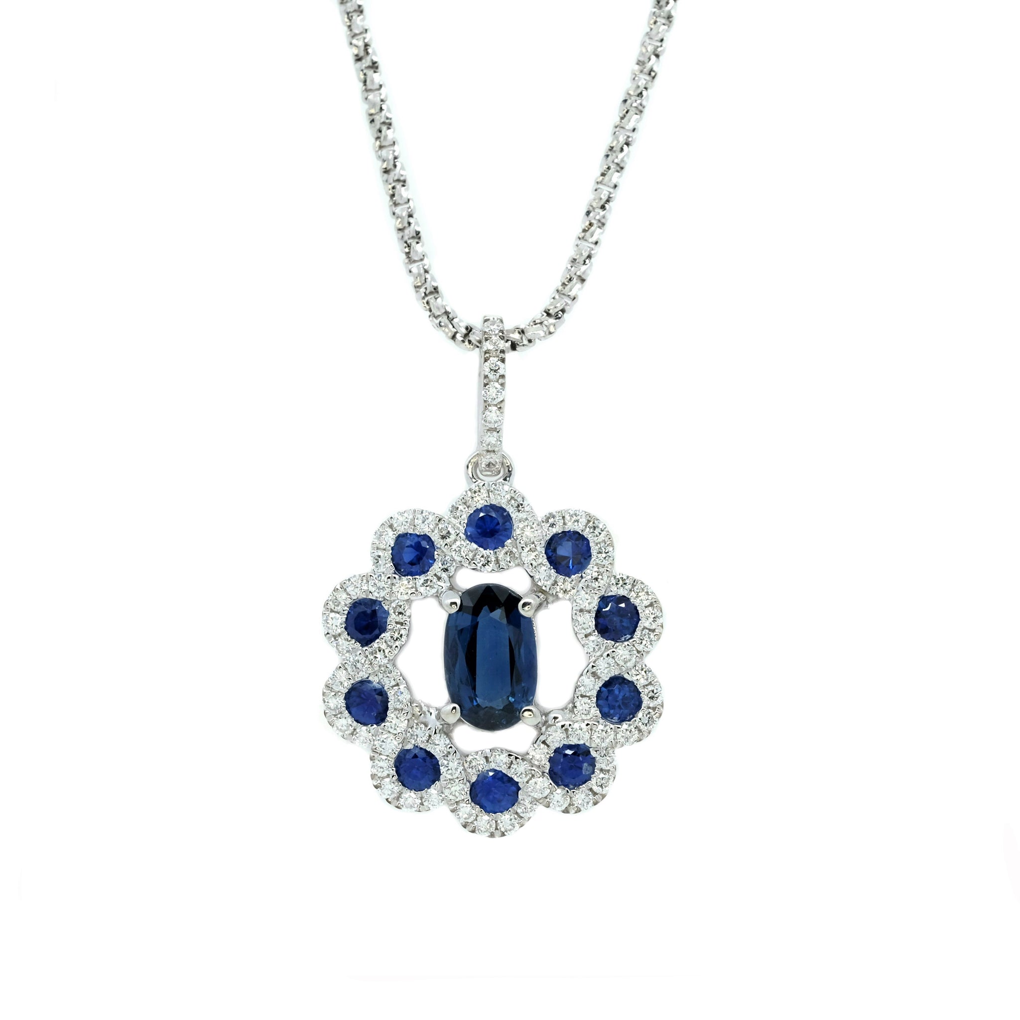 Ombre Blue Sapphire & Diamond Butterfly Pin/ Pendant - Johnny Jewelry