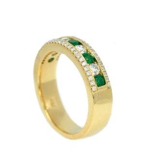 5mm Emerald & Diamond Anniversary Band