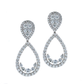 3-in-1 Teardrop Diamond Cluster Earrings & Jackets