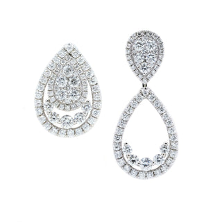 3-in-1 Teardrop Diamond Cluster Earrings & Jackets