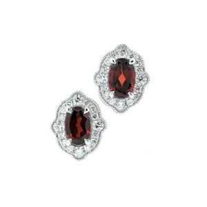 Gatsby Garnet & Diamond Earrings