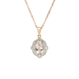 Gatsby Morganite & Diamond Pendant