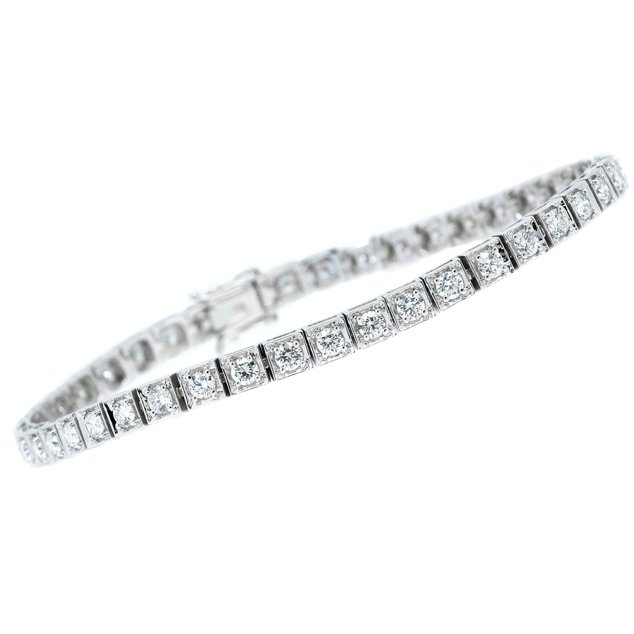 4 Prong Diamond Tennis Bracelet in 14K White Gold 2.00Ct TW | West and  Company | Auburn, NY