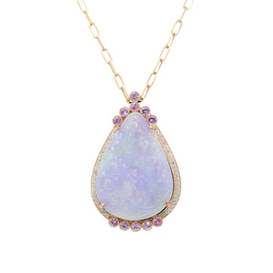Starry Diamond Earrings & Detachable Lavender Jade Drops