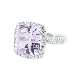 Pink Kunzite & Diamond Cocktail Ring