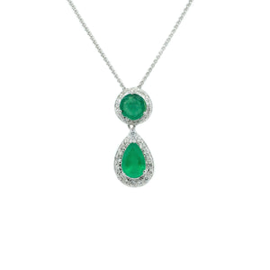 Dew Drop Emerald & Diamond Pendant