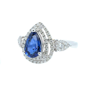 Raindrop Sapphire & Diamond Ring - Johnny Jewelry