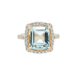 Luna Aquamarine & Diamond Ring