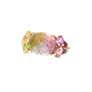 Pebble Candy Bi-color Tourmaline & Multi-gemstone Ring