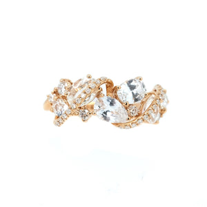 Gardenia White Sapphire & Diamond Ring