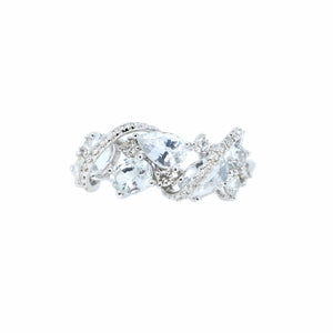 Gardenia White Sapphire & Diamond Ring