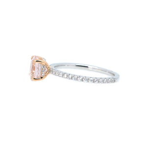 Solitaire Pink Morganite & Diamond Ring