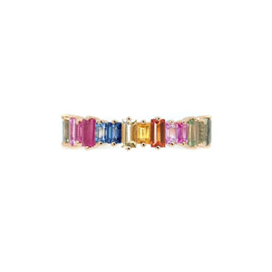 5mm Baguette Rainbow Sapphire Ring