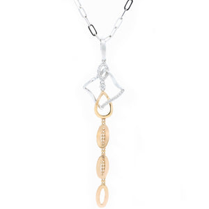 Droplet Diamond Tassel Pendant Necklace