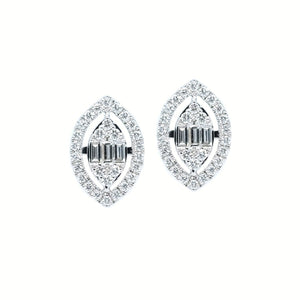 Marquise Halo Diamond Earrings