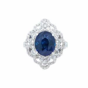 Diva Lacy Blue Sapphire & Diamond Ring