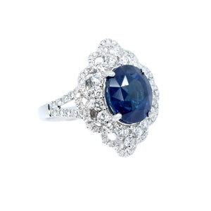 Diva Lacy Blue Sapphire & Diamond Ring