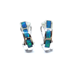 Inlaid Opal Earrings - Johnny Jewelry