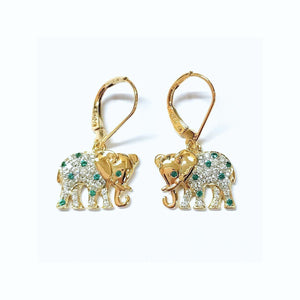 Emerald & Diamond Elephant - Johnny Jewelry